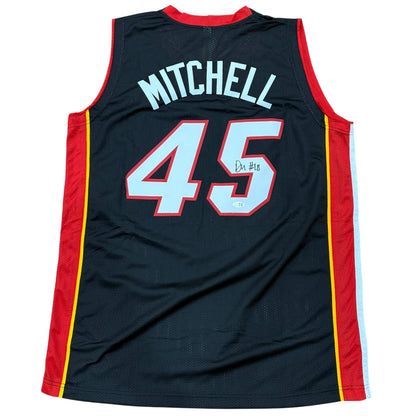 Davion Mitchell Autographed Miami (Black #45) Custom Jersey - JSA