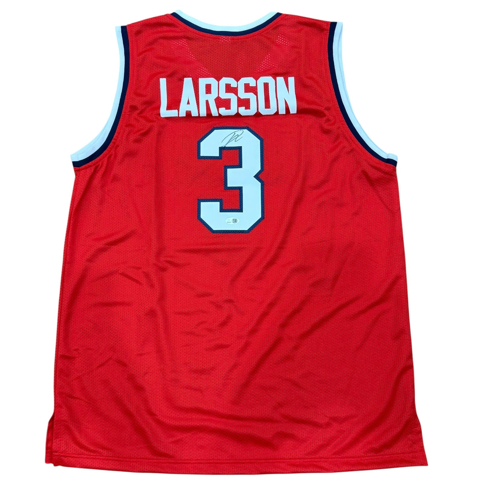 Pelle Larsson Autographed Arizona (Red #3) Custom Jersey - JSA