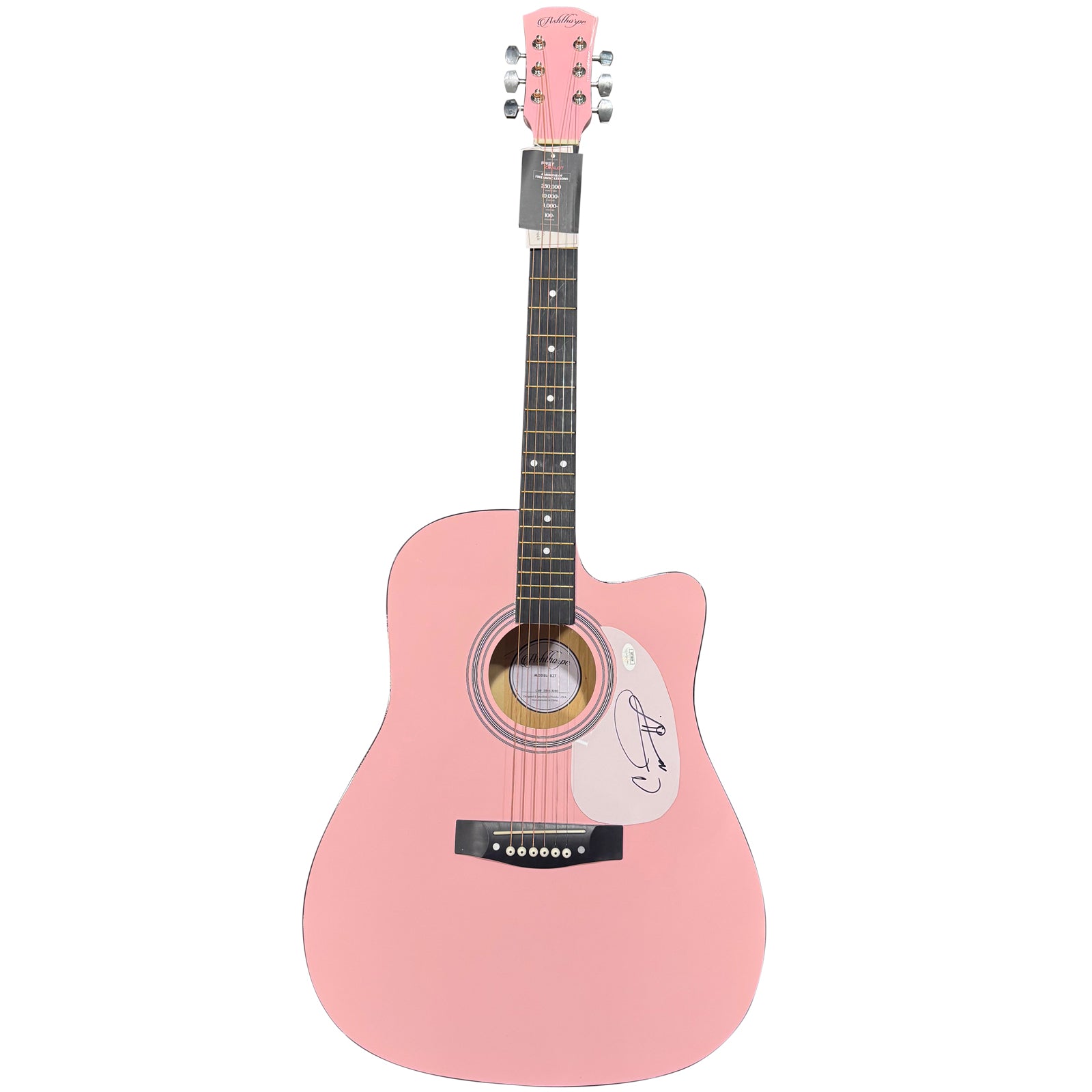 Carrie Underwood Pink Acoustic Guitar with Autograph - JSA