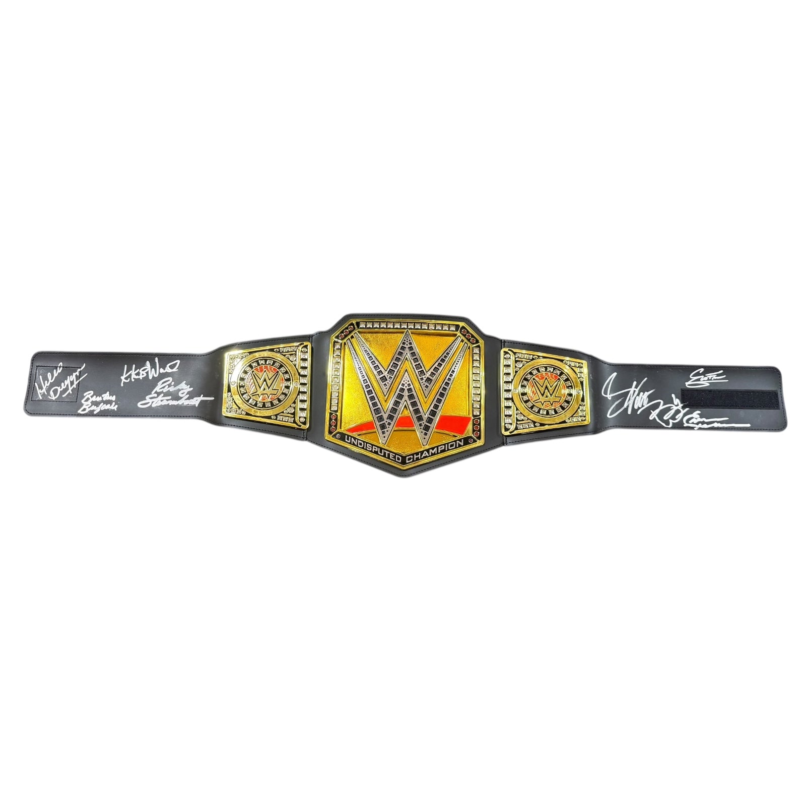 WWE Undisputed Universal Championship Title Belt Autographed by 8 Wrestling Hall of Famers - JSA