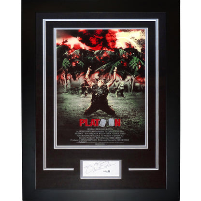 Platoon 11x17 Movie Poster Deluxe Framed with Director Oliver Stone Autograph - JSA