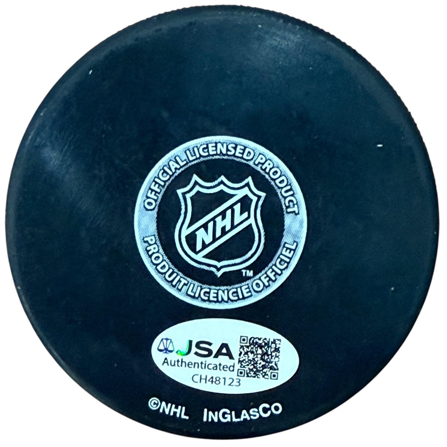 Gordie Howe "HOF 72" Autographed Detroit Red Wings Hockey Puck with Tall Case - JSA