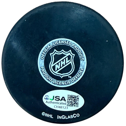 Gordie Howe "HOF 72" Autographed Detroit Red Wings Hockey Puck with Tall Case - JSA