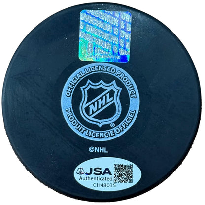 Jaromir Jagr Autographed Pittsburgh Penguins Hockey Puck with Tall Case - JSA
