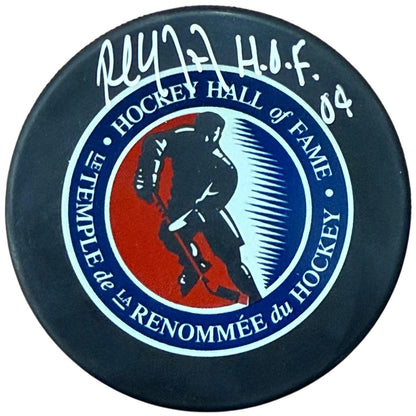 Paul Coffey Autographed Hall of Fame Hockey Puck with Tall Case - JSA