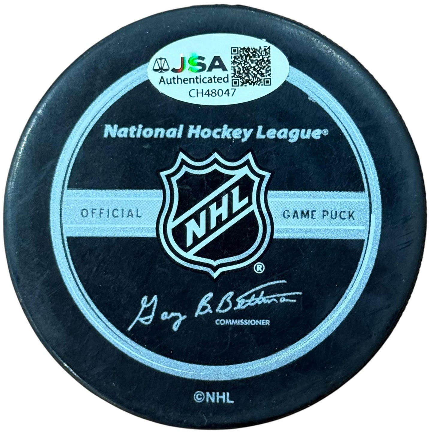 Patrick Roy Autographed Montreal Canadiens Hockey Puck with Tall Case - JSA