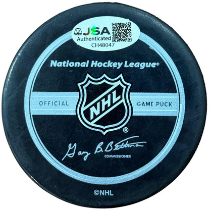 Patrick Roy Autographed Montreal Canadiens Hockey Puck with Tall Case - JSA