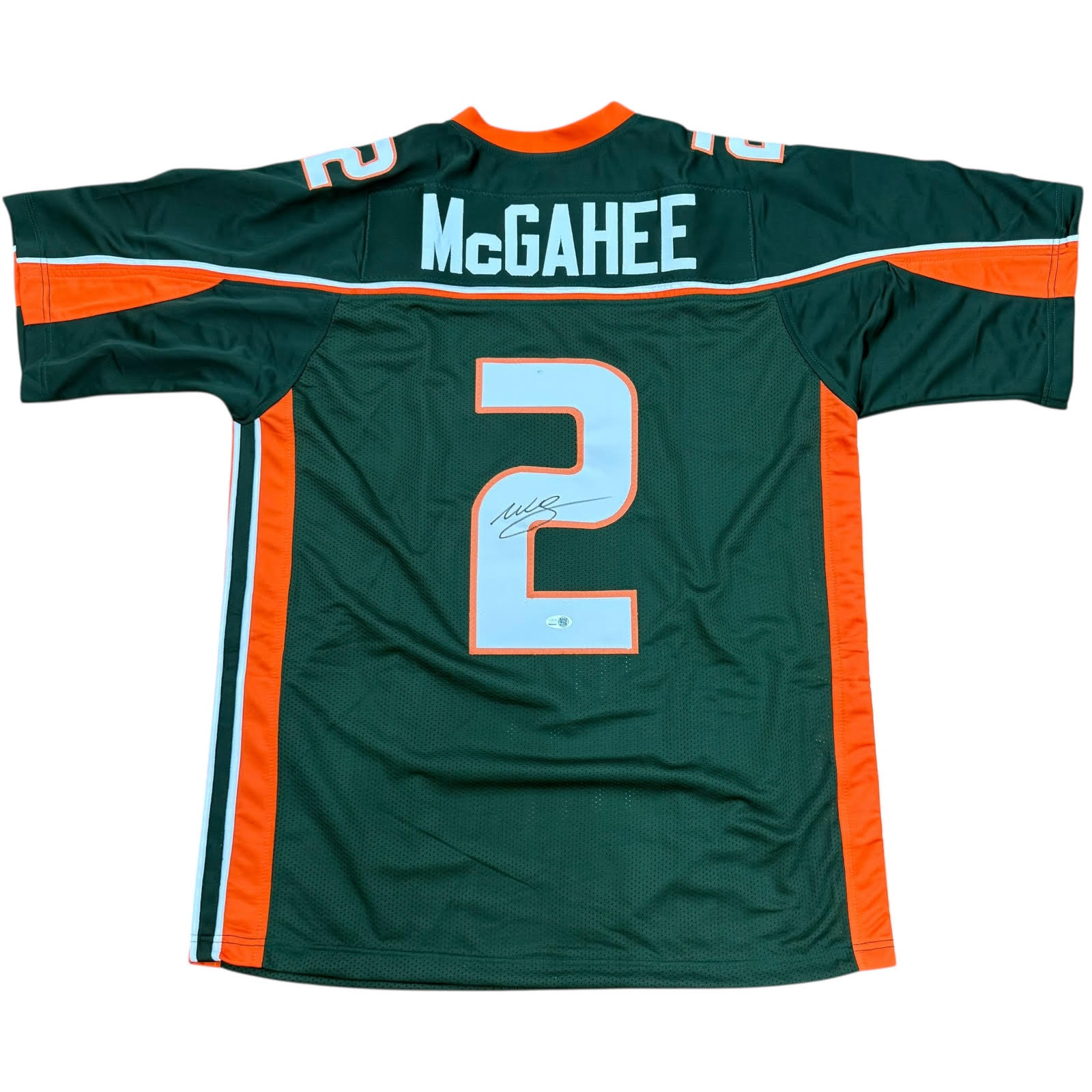 Willis McGahee Autographed Miami (Green #2) Custom Jersey - JSA