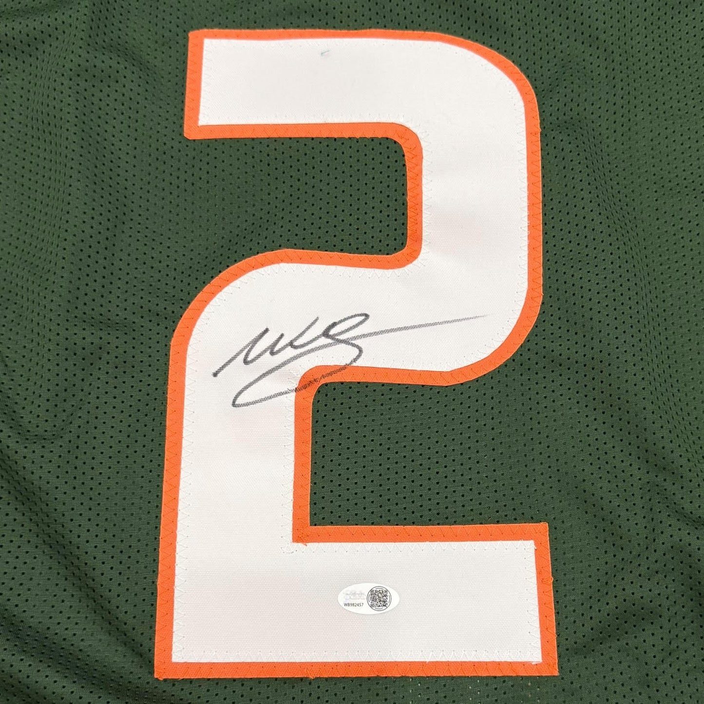 Willis McGahee Autographed Miami (Green #2) Custom Jersey - JSA