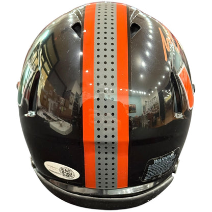 Willis McGahee Autographed Miami Hurricanes (Black Nights) Mini Helmet - JSA