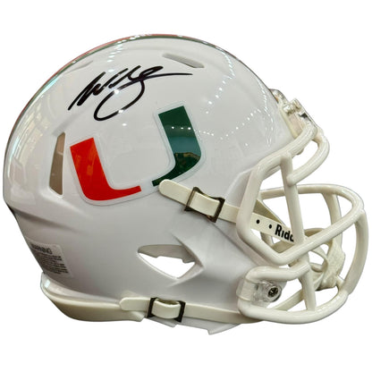 Willis McGahee Autographed Miami Hurricanes Mini Helmet - JSA