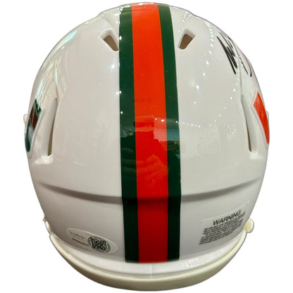 Willis McGahee Autographed Miami Hurricanes Mini Helmet - JSA
