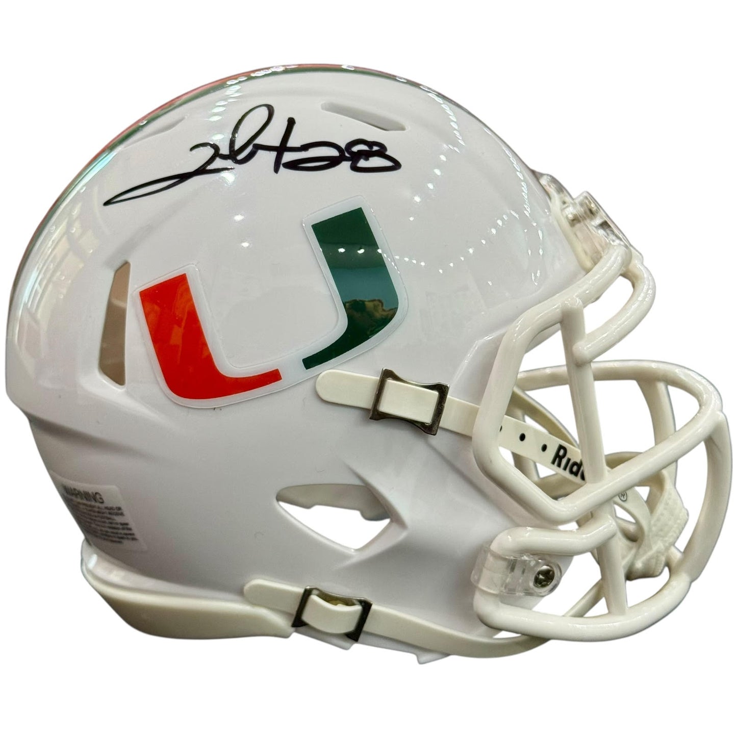 Clinton Portis Autographed Miami Hurricanes Mini Helmet - JSA