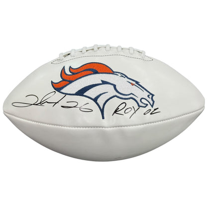 Clinton Portis Autographed Denver Broncos Logo Football - JSA