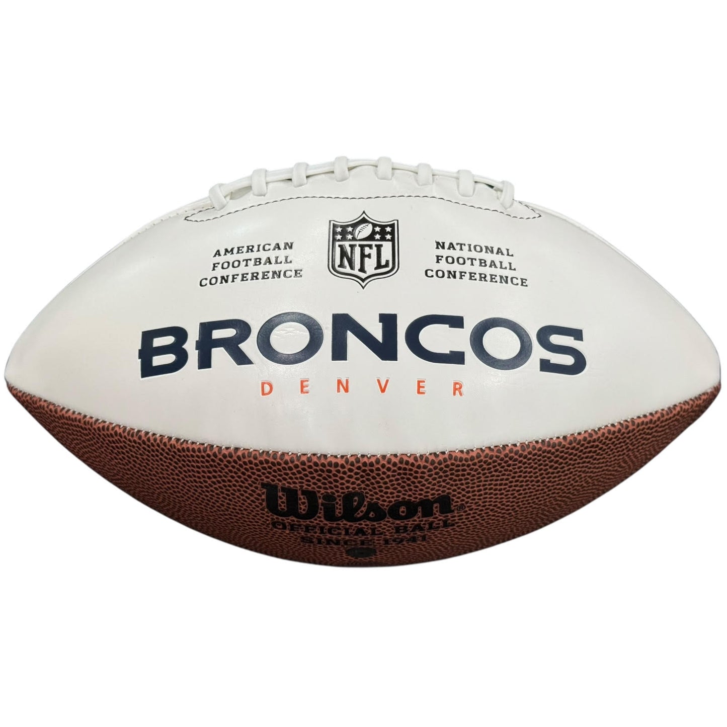 Clinton Portis Autographed Denver Broncos Logo Football - JSA