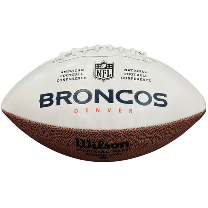 Clinton Portis Autographed Denver Broncos Logo Football - JSA
