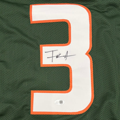 Frank Gore Autographed Miami Hurricanes (Green #3) Custom Jersey - JSA