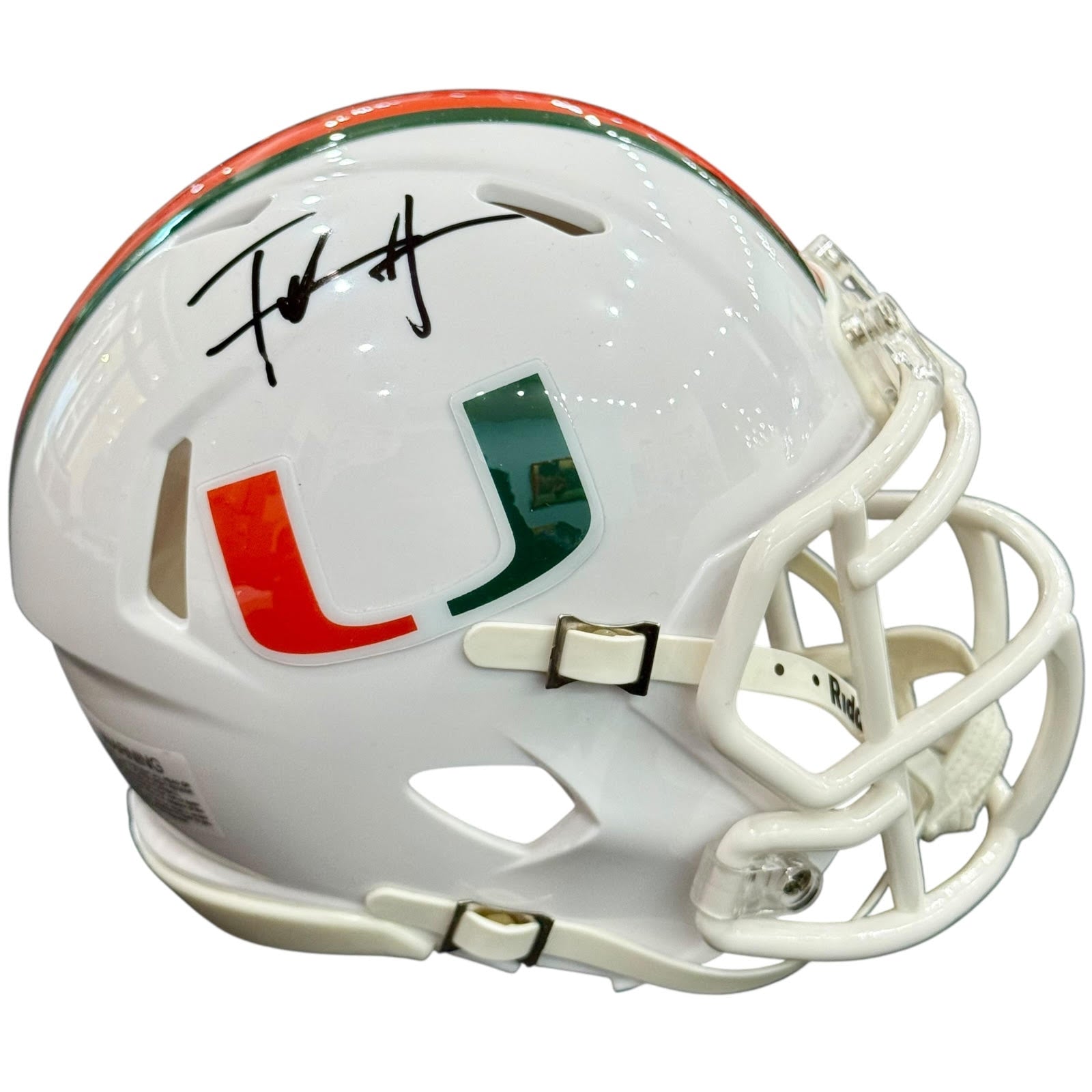 Frank Gore Autographed Miami Hurricanes Mini Helmet - JSA