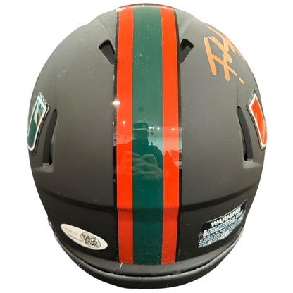 Frank Gore Autographed Miami Hurricanes (Black Nights) Mini Helmet - JSA