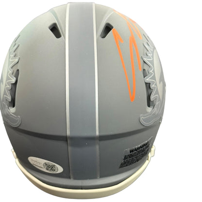 Channing Crowder Autographed Miami Dolphins (Slate) Mini Helmet - JSA