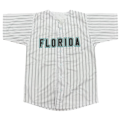 Dontrelle Willis Autographed Florida Marlins (Pinstripe #35) Custom Jersey w/ 2003 ROY & WS Champs - JSA