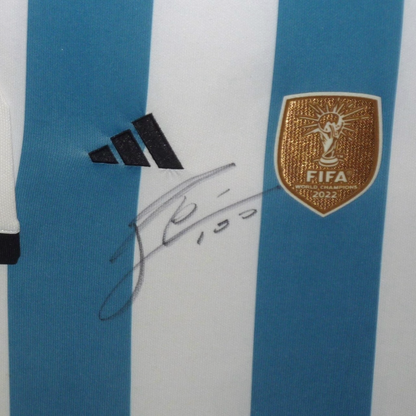 Lionel Messi Autographed Argentina (#10) Deluxe Framed Soccer Jersey - Icons COA