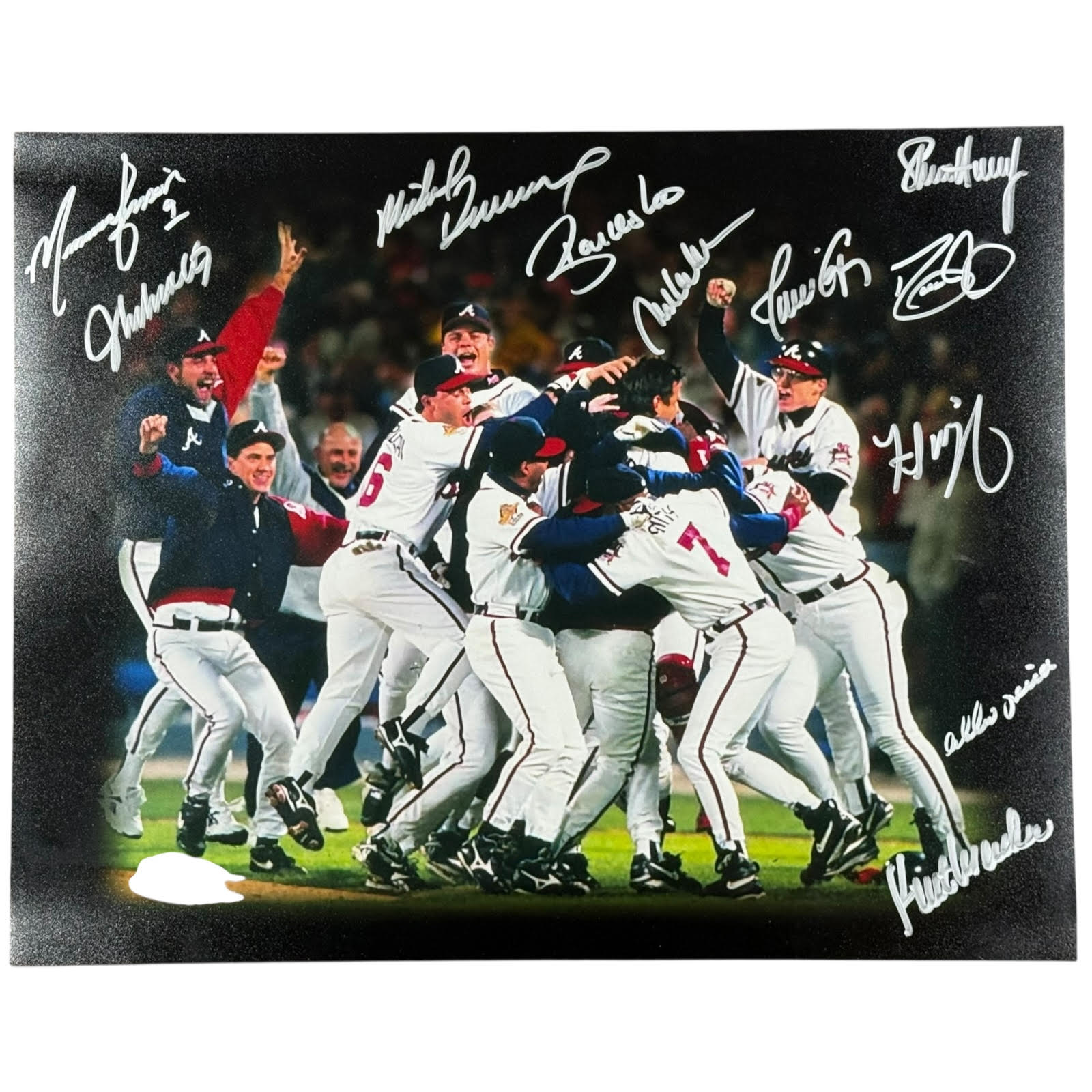 1995 Atlanta Braves World Series Champions Team Signed 16x20 Photo - 11 Signatures