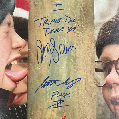 Peter Billingsley Ralphie And Scott Schwartz Flick Autographed A Christmas Story (Flick's Lick) Deluxe Framed 16x20 Photo w/ Quote Inscr - JSA