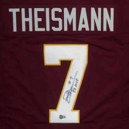 Joe Theismann Autographed Washington (Red #7) Custom Jersey w/ "83 MVP" - Beckett