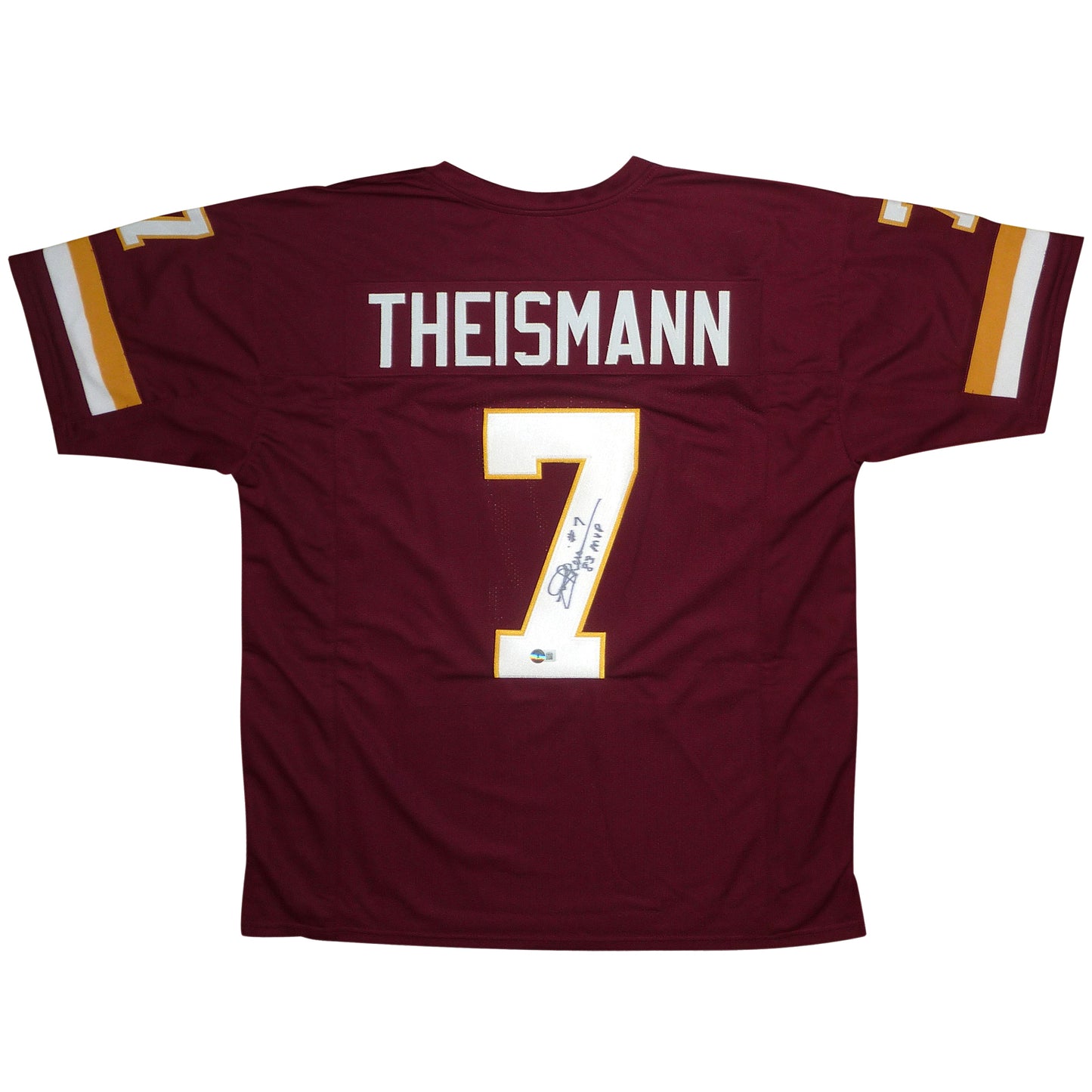 Joe Theismann Autographed Washington (Red #7) Custom Jersey w/ "83 MVP" - Beckett