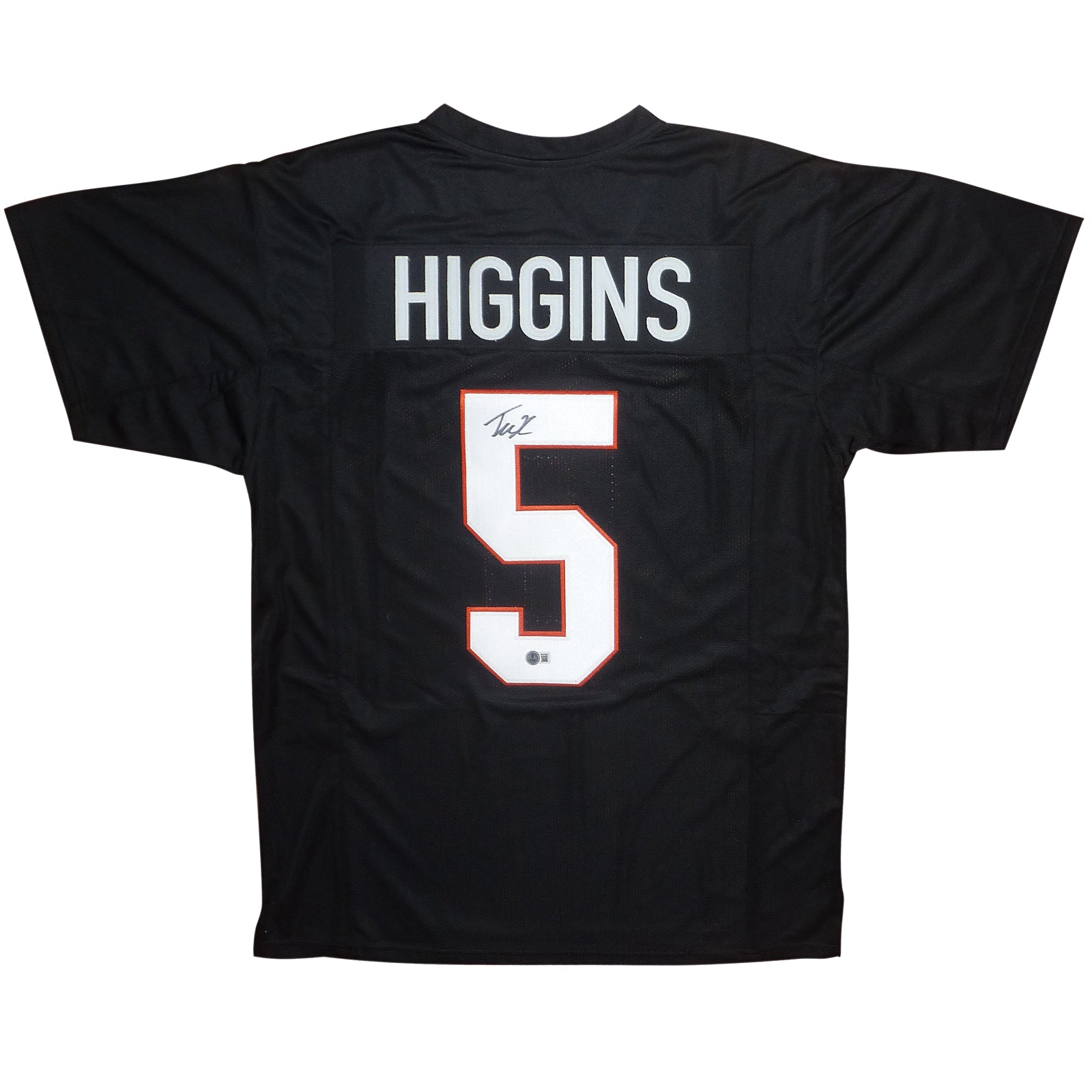 Tee Higgins Autographed Cincinnati (Black #5) Custom Jersey - Beckett