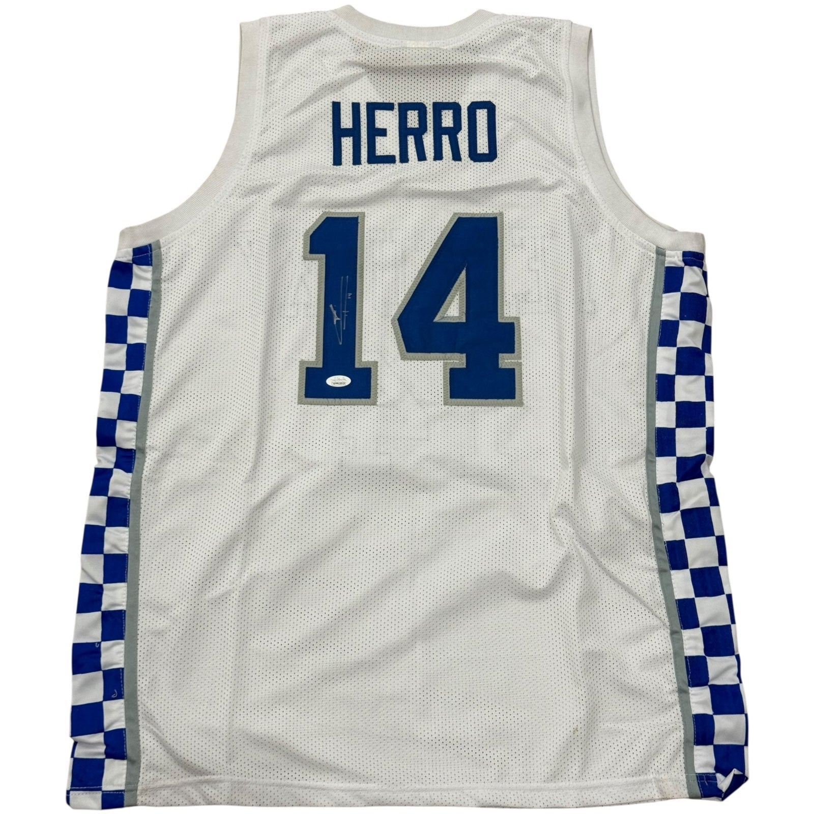 Tyler Herro Autographed Kentucky Wildcats (White #14) Custom Jersey - JSA