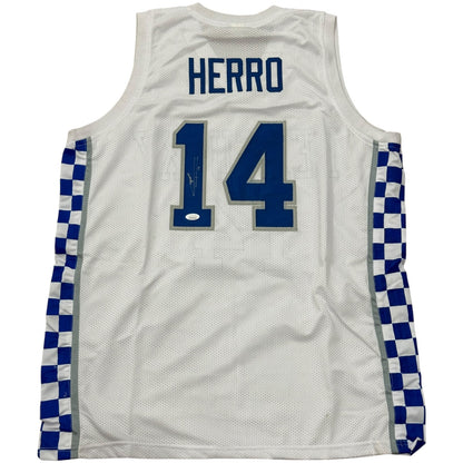 Tyler Herro Autographed Kentucky Wildcats (White #14) Custom Jersey - JSA
