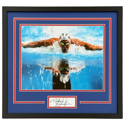 Michael Phelps Autographed Olympics Swimming Deluxe Framed 11x14 Photo Piece