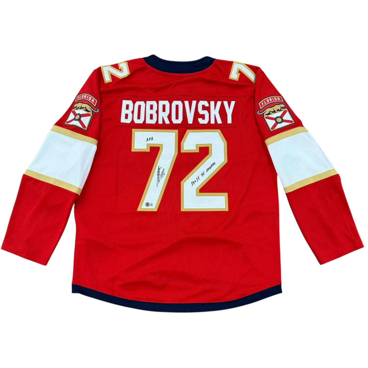 Sergei Bobrovsky Autographed Florida Panthers (Red #72) Breakaway Hockey Jersey w/ 2 Inscriptions - Beckett