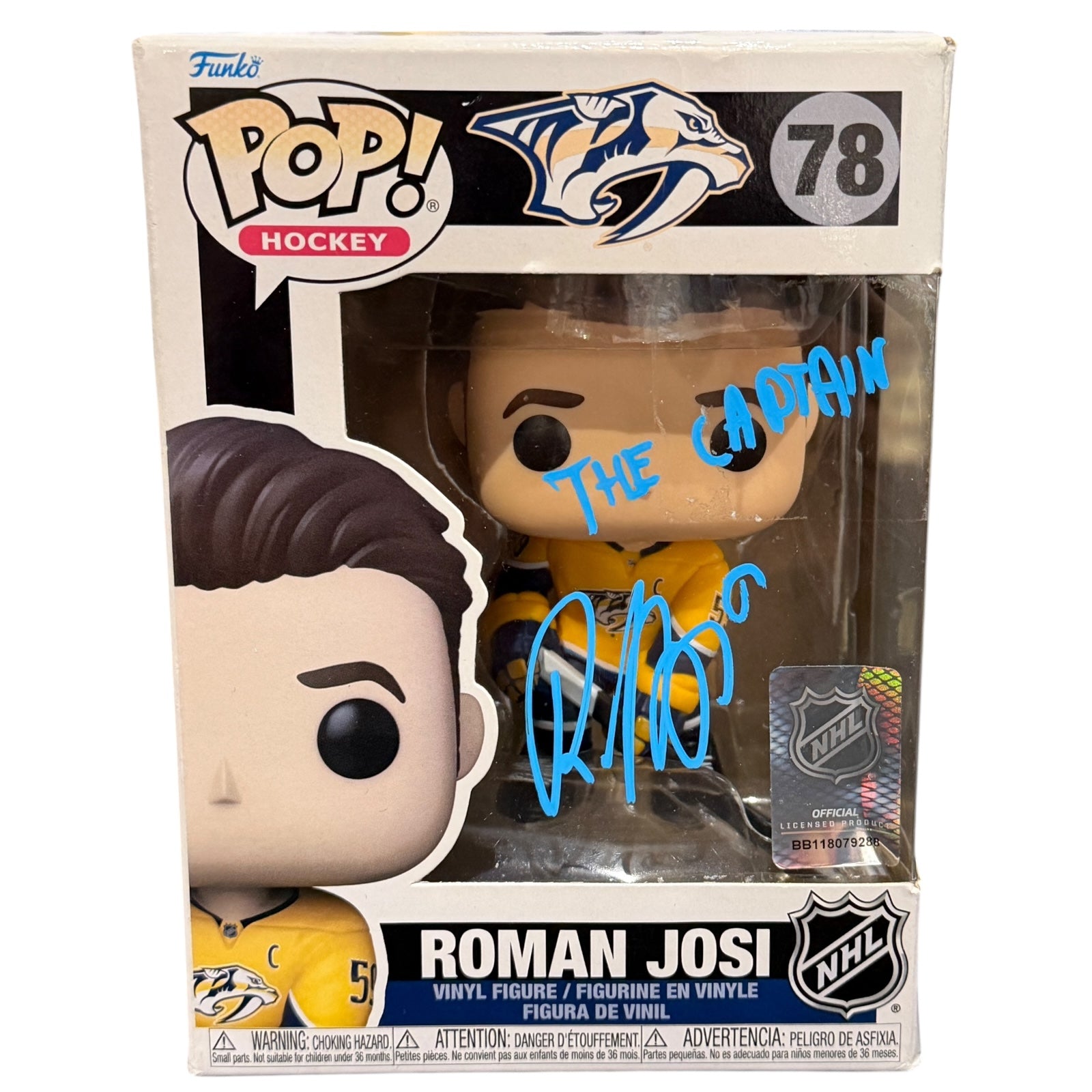 Roman Josi Autographed Nashville Predators FUNKO Pop with 