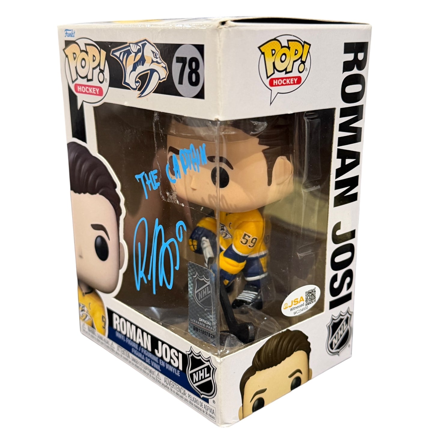Roman Josi Autographed Nashville Predators FUNKO Pop with "The Captain" - JSA
