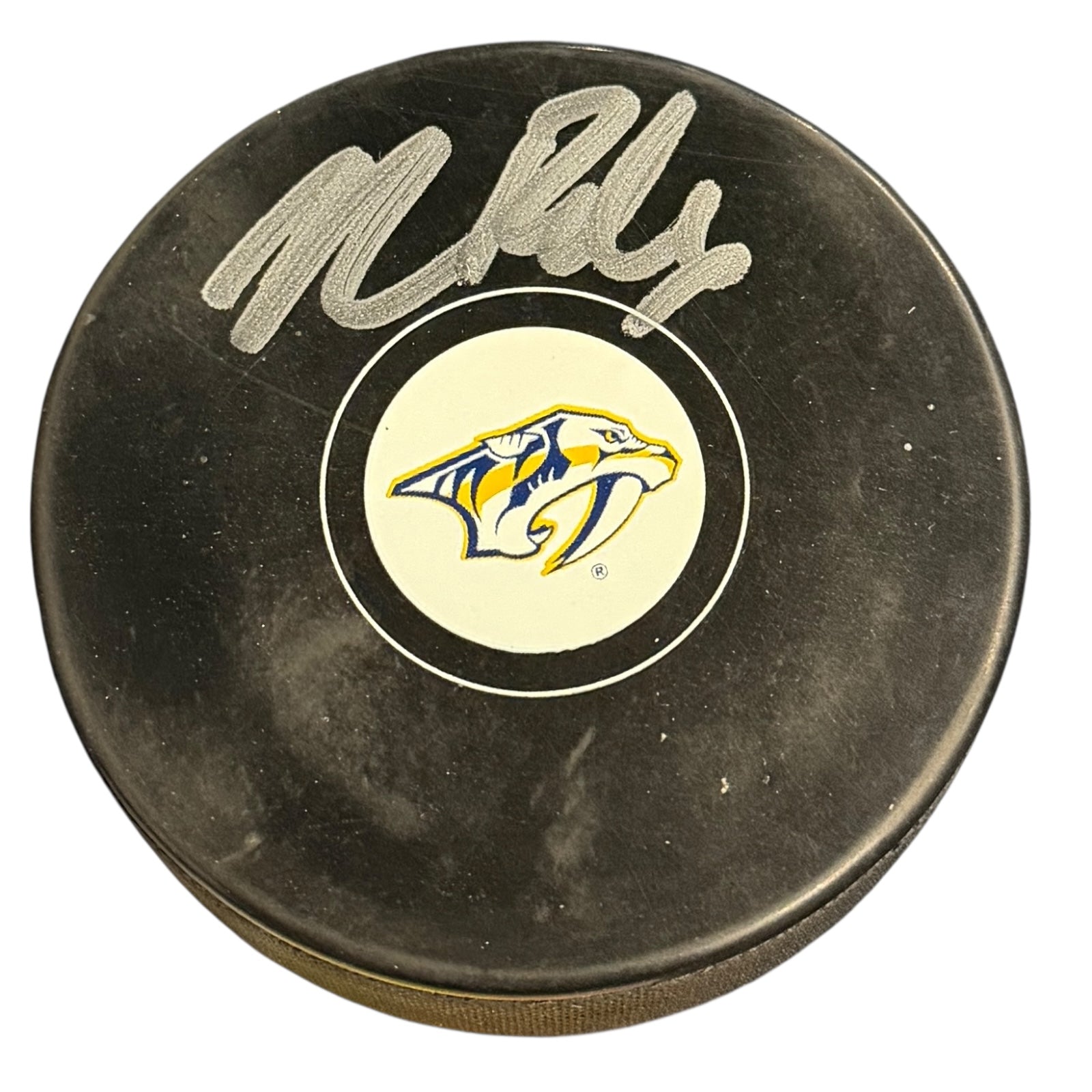 Nick Perbix Autographed Nashville Predators Hockey Puck - JSA