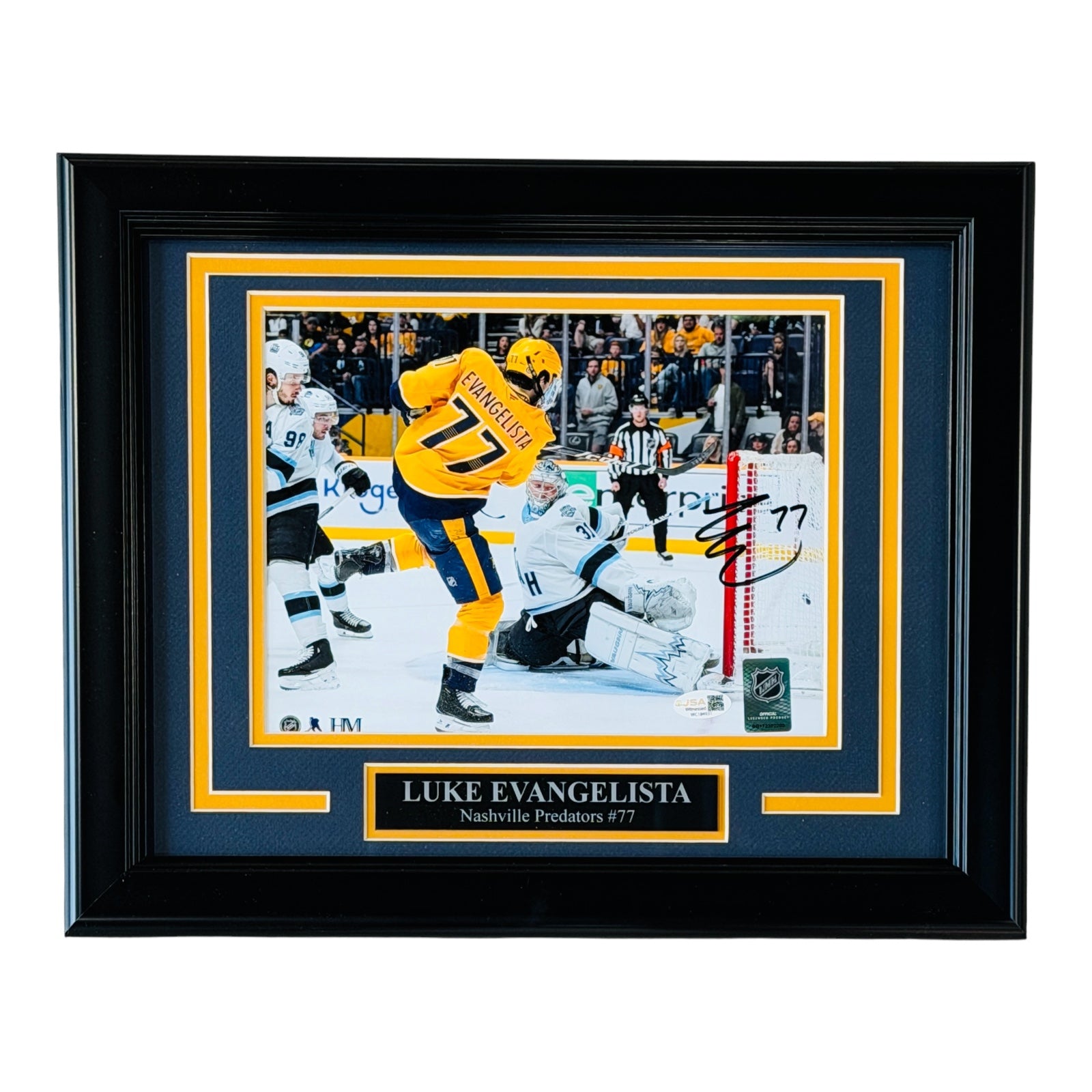 Luke Evangelista Autographed Nashville Predators Deluxe Framed 8x10 Photo - JSA