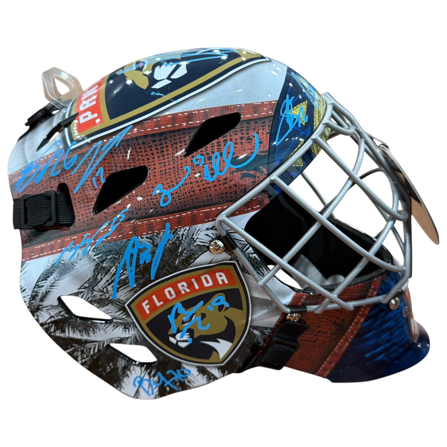 Florida Panthers 2025 Stanley Cup Champions Autographed Full Size Goalie Mask - 15 Signatures - JSA