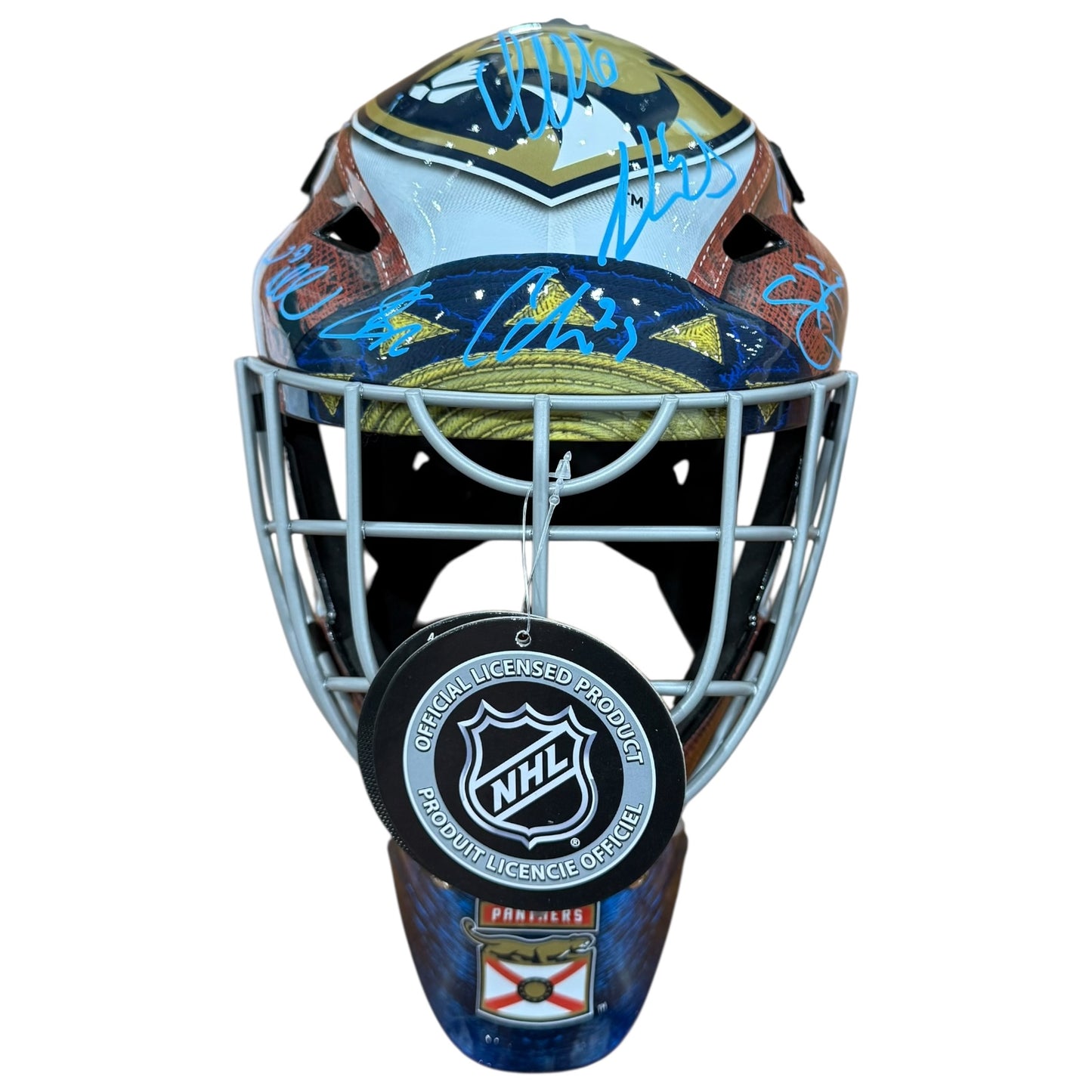 Florida Panthers 2025 Stanley Cup Champions Autographed Full Size Goalie Mask - 15 Signatures - JSA