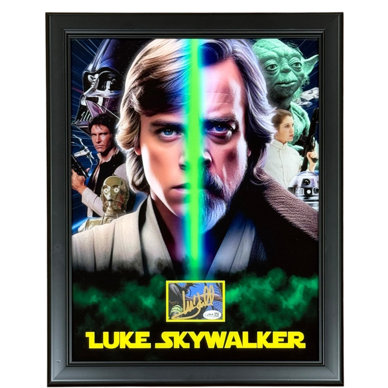 Mark Hamill Autographed Star Wars Luke Skywalker 14x18 Deluxe Framed Collage - JSA