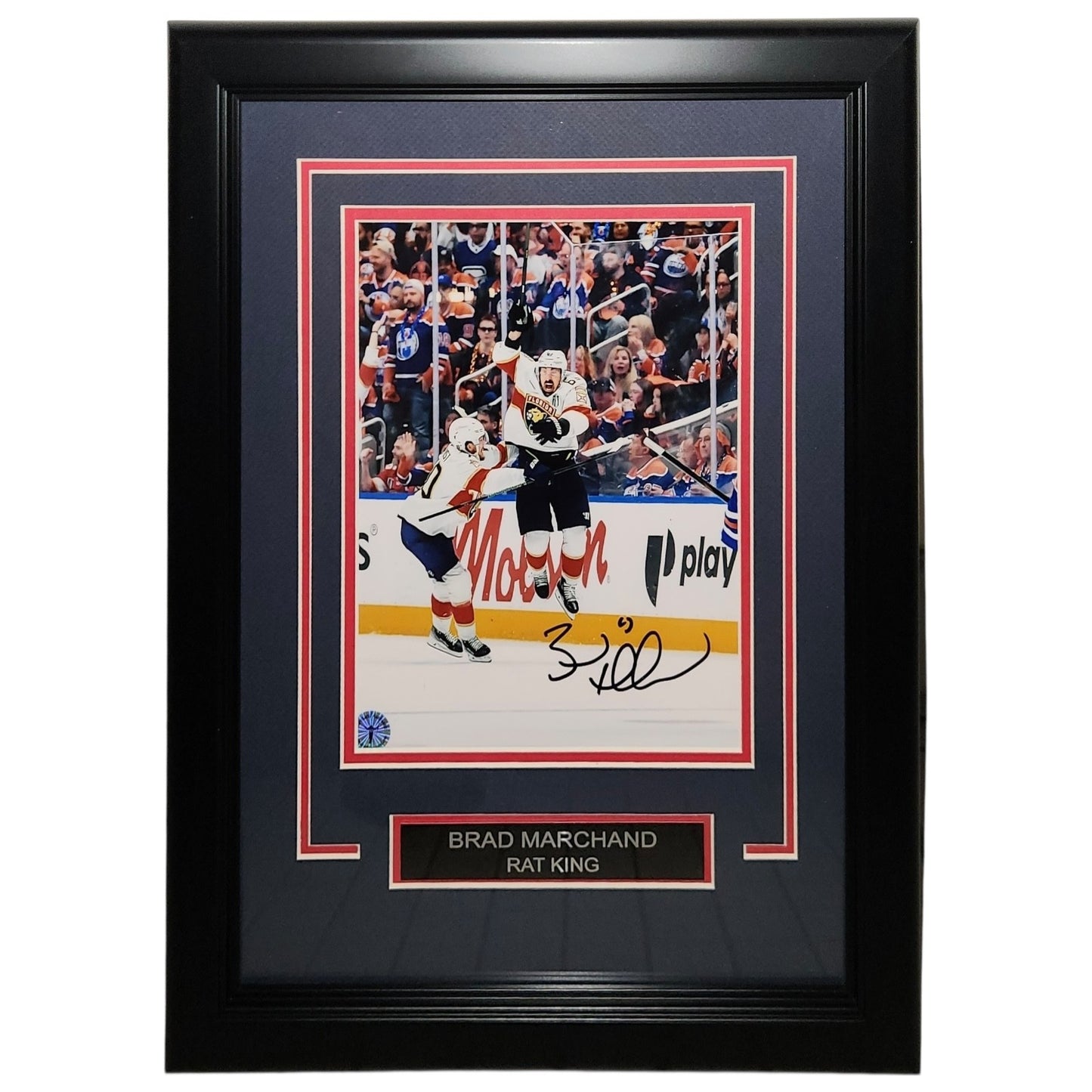 Brad Marchand Autographed Florida Panthers (Stanley Cup Celebration) Deluxe Framed 8x10 Photo - Marchand Holo