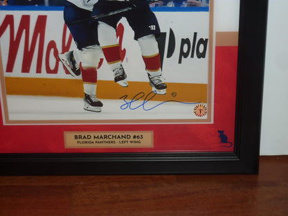 Brad Marchand Autographed Florida Panthers (Stanley Cup Celebration) Deluxe Framed 11x14 Photo - Marchand Holo