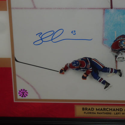 Brad Marchand Autographed Florida Panthers (Stanley Cup Goal Horiz) Deluxe Framed 11x14 Photo - Marchand Holo