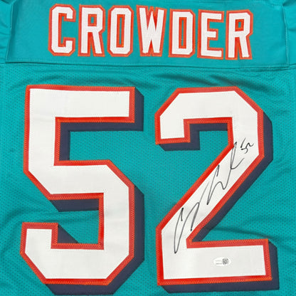 Channing Crowder Autographed Miami (Teal #52) Custom Jersey - JSA