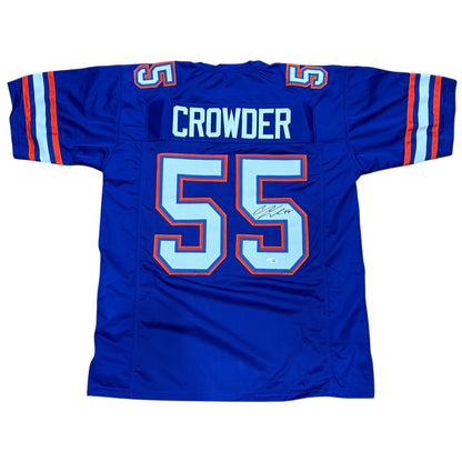Channing Crowder Autographed Florida (Blue #55) Custom Jersey - JSA