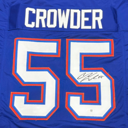 Channing Crowder Autographed Florida (Blue #55) Custom Jersey - JSA