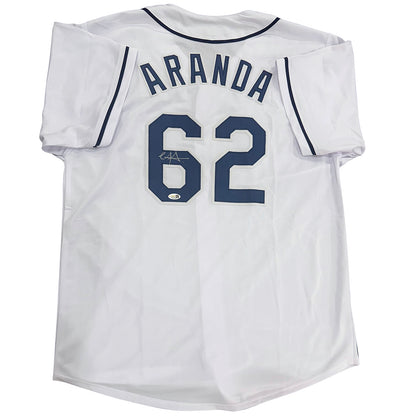Jonathan Aranda Autographed Tampa Bay (White #62) Custom Jersey - JSA