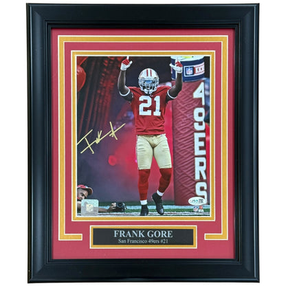 Frank Gore Autographed San Francisco 49ers (Intro) Deluxe Framed 8x10 Photo - JSA